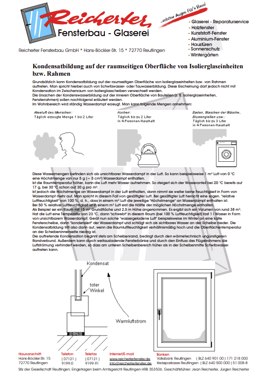 Kondenswasser Fenster